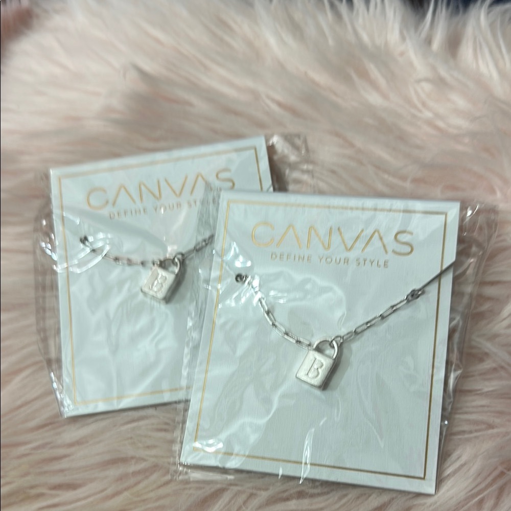 Canvas Silver Padlock Necklace